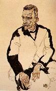 Egon Schiele Portrait of Heinrich Benesch oil painting artist
